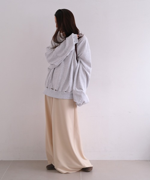 AKTE（アクテ）の「フレアマキシスカート（スカート・レディース・ブラック/アイボリー・2T/1/2）」の8枚目の写真