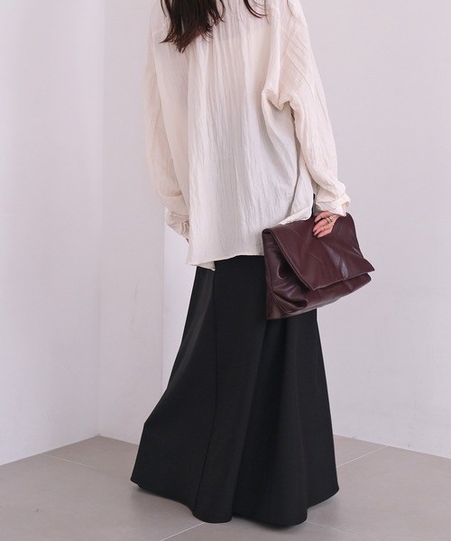 AKTE（アクテ）の「フレアマキシスカート（スカート・レディース・ブラック/アイボリー・2T/1/2）」の10枚目の写真