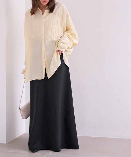 AKTE（アクテ）の「フレアマキシスカート（スカート・レディース・ブラック/アイボリー・2T/1/2）」の12枚目の写真