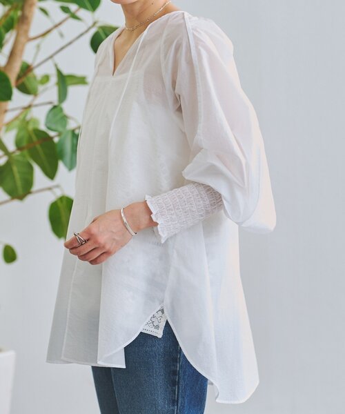 BEARDSLEY(ビアズリー)の「シアーブラウス(シャツ/ブラウス・レディース・ブラック/ホワイト・FREE)」の1枚目の写真