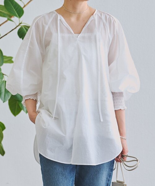 BEARDSLEY(ビアズリー)の「シアーブラウス(シャツ/ブラウス・レディース・ブラック/ホワイト・FREE)」の3枚目の写真