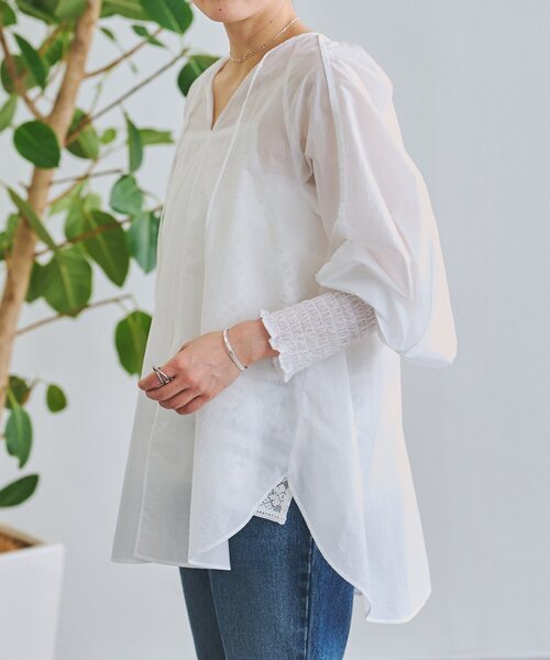 BEARDSLEY(ビアズリー)の「シアーブラウス(シャツ/ブラウス・レディース・ブラック/ホワイト・FREE)」の4枚目の写真