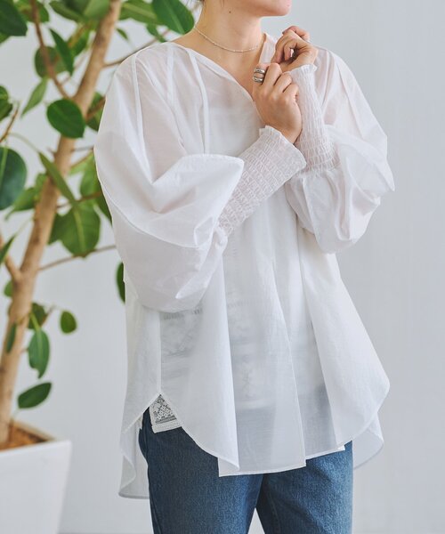 BEARDSLEY(ビアズリー)の「シアーブラウス(シャツ/ブラウス・レディース・ブラック/ホワイト・FREE)」の6枚目の写真