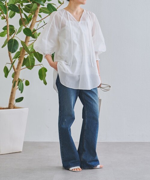 BEARDSLEY(ビアズリー)の「シアーブラウス(シャツ/ブラウス・レディース・ブラック/ホワイト・FREE)」の7枚目の写真