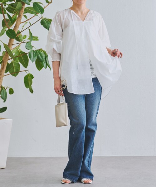 BEARDSLEY(ビアズリー)の「シアーブラウス(シャツ/ブラウス・レディース・ブラック/ホワイト・FREE)」の10枚目の写真