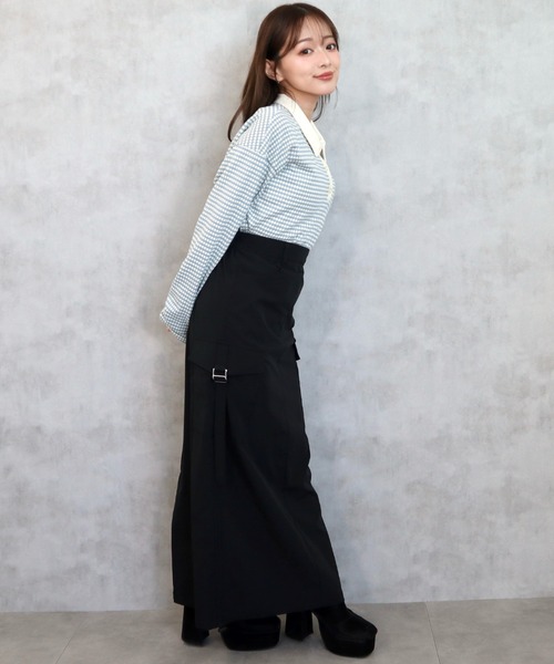 CECIL McBEE（セシルマクビー）の「ナイロンタッチカーゴナロースカート（スカート・レディース・ブラック/カーキ・MEDIUM/LARGE）」の4枚目の写真