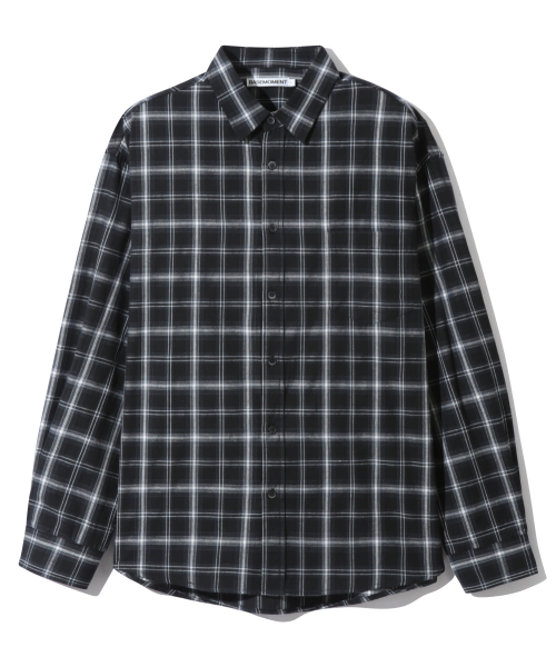 BASEMOMENT(ベースモーメント)の「ソリッドチェックシャツ ブラック(シャツ/ブラウス・レディース・その他・LARGE/MEDIUM)」の1枚目の写真