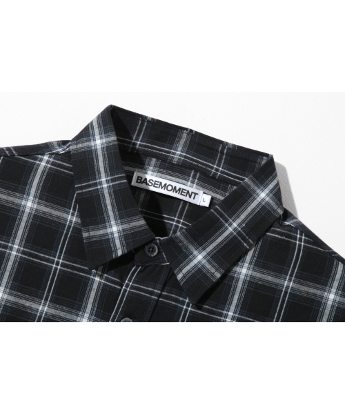 BASEMOMENT(ベースモーメント)の「ソリッドチェックシャツ ブラック(シャツ/ブラウス・レディース・その他・LARGE/MEDIUM)」の3枚目の写真