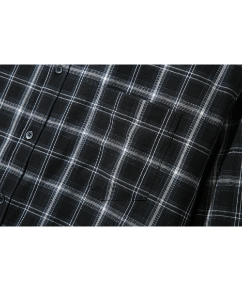 BASEMOMENT(ベースモーメント)の「ソリッドチェックシャツ ブラック(シャツ/ブラウス・レディース・その他・LARGE/MEDIUM)」の5枚目の写真
