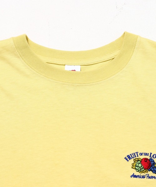 FRUIT OF THE LOOM(フルーツオブザルーム)の「19/-スラブ天竺Tシャツ1 / フルーツオブザルーム 半袖 メッセージTシャツ(Tシャツ/カットソー・メンズ・ホワイト/イエロー/チャコールグレー・M/L/S)」の4枚目の写真