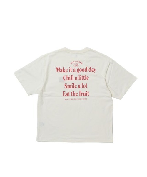 FRUIT OF THE LOOM(フルーツオブザルーム)の「19/-スラブ天竺Tシャツ1 / フルーツオブザルーム 半袖 メッセージTシャツ(Tシャツ/カットソー・メンズ・ホワイト/イエロー/チャコールグレー・M/L/S)」の11枚目の写真