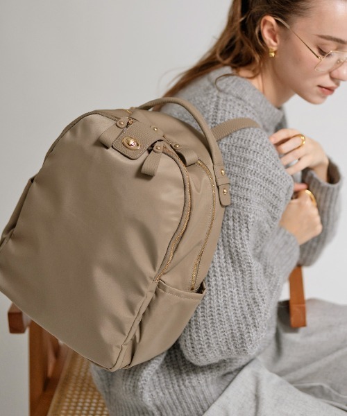 HAYNI(ヘイニ)の「Nylon Loche Ruck ナイロンロシェリュック【第2世代・改良版】(バックパック/リュック・レディース・ブラック/グレー系・FREE)」の1枚目の写真
