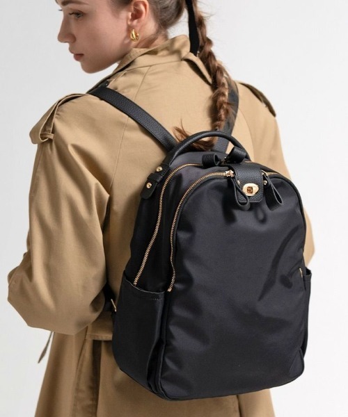 HAYNI(ヘイニ)の「Nylon Loche Ruck ナイロンロシェリュック【第2世代・改良版】(バックパック/リュック・レディース・ブラック/グレー系・FREE)」の2枚目の写真