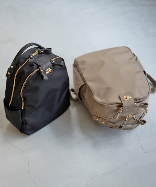 HAYNI(ヘイニ)の「Nylon Loche Ruck ナイロンロシェリュック【第2世代・改良版】(バックパック/リュック・レディース・ブラック/グレー系・FREE)」の5枚目の写真