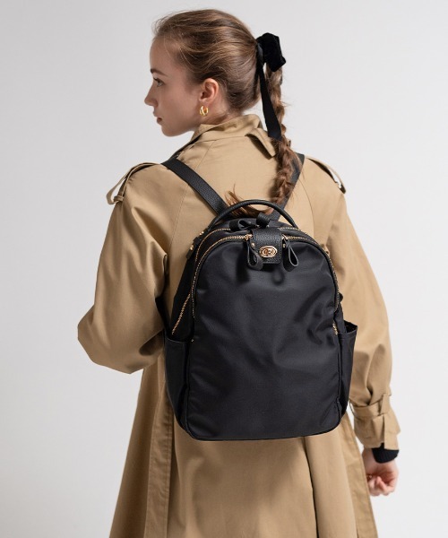 HAYNI(ヘイニ)の「Nylon Loche Ruck ナイロンロシェリュック【第2世代・改良版】(バックパック/リュック・レディース・ブラック/グレー系・FREE)」の3枚目の写真