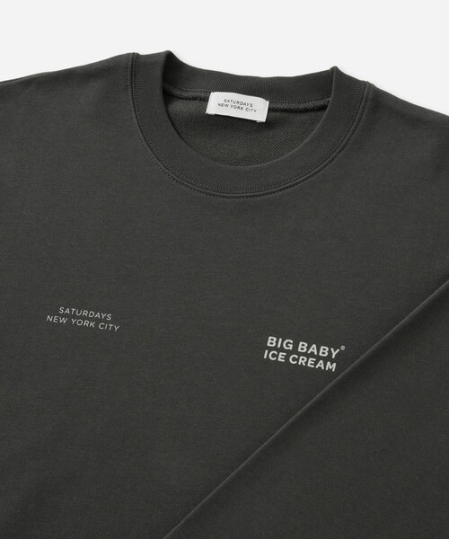 Saturdays NYC（サタデーズ ニューヨークシティ ）の「BIG BABY ICE CREAM x Saturdays NYC ICE Sweatshirt（スウェット・メンズ・チャコールグレー/ベージュ・M/S/XL/L）」の5枚目の写真