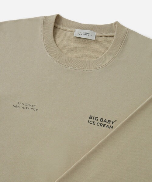 Saturdays NYC（サタデーズ ニューヨークシティ ）の「BIG BABY ICE CREAM x Saturdays NYC ICE Sweatshirt（スウェット・メンズ・チャコールグレー/ベージュ・M/S/XL/L）」の6枚目の写真