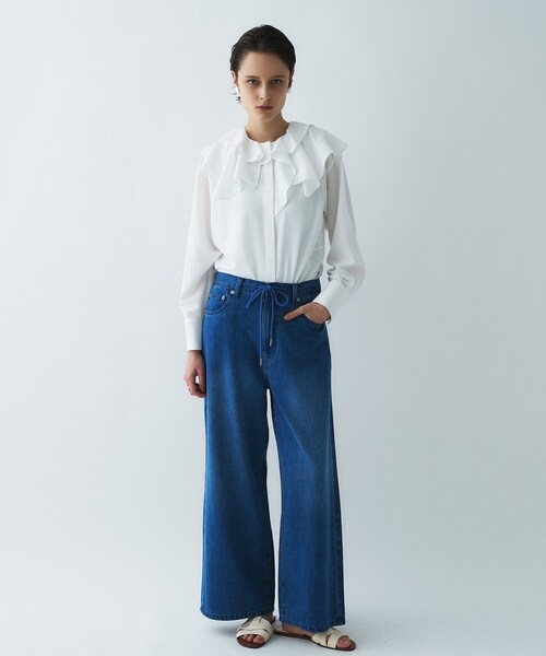 cloenc（クロエンス）の「【マシンウォッシュ】ラッフルフリルブラウス（シャツ/ブラウス・レディース・ブラウン系その他/ホワイト・02）」の4枚目の写真