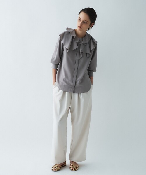 cloenc（クロエンス）の「【マシンウォッシュ】ラッフルフリルブラウス（シャツ/ブラウス・レディース・ブラウン系その他/ホワイト・02）」の15枚目の写真