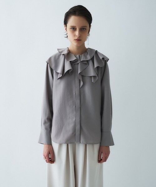 cloenc（クロエンス）の「【マシンウォッシュ】ラッフルフリルブラウス（シャツ/ブラウス・レディース・ブラウン系その他/ホワイト・02）」の17枚目の写真
