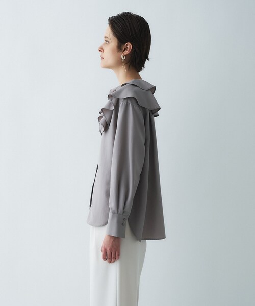 cloenc（クロエンス）の「【マシンウォッシュ】ラッフルフリルブラウス（シャツ/ブラウス・レディース・ブラウン系その他/ホワイト・02）」の18枚目の写真