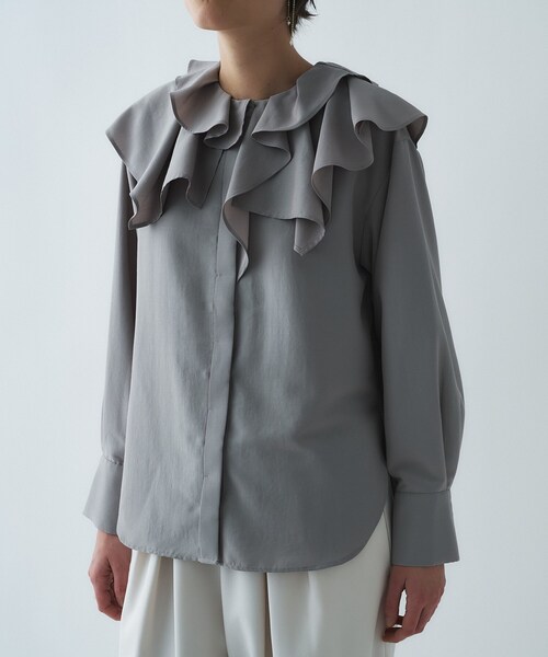 cloenc（クロエンス）の「【マシンウォッシュ】ラッフルフリルブラウス（シャツ/ブラウス・レディース・ブラウン系その他/ホワイト・02）」の20枚目の写真