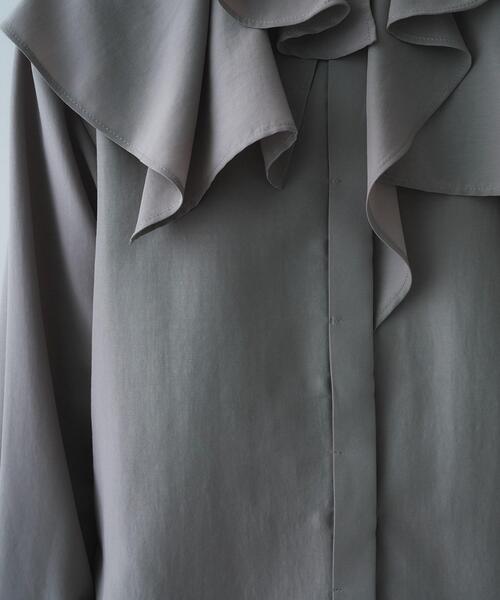 cloenc(クロエンス)の「【マシンウォッシュ】ラッフルフリルブラウス(シャツ/ブラウス・レディース・ブラウン系その他/ホワイト・02)」の3枚目の写真