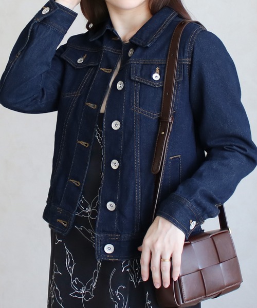 Social GIRL（ソーシャルガール）の「【SL】【it】【Social GIRL】ショート丈Gジャン（デニムジャケット・レディース・ネイビー・M）」の2枚目の写真