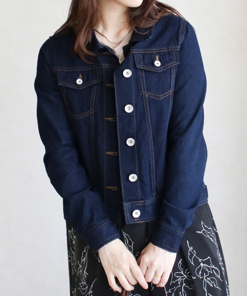 Social GIRL（ソーシャルガール）の「【SL】【it】【Social GIRL】ショート丈Gジャン（デニムジャケット・レディース・ネイビー・M）」の7枚目の写真