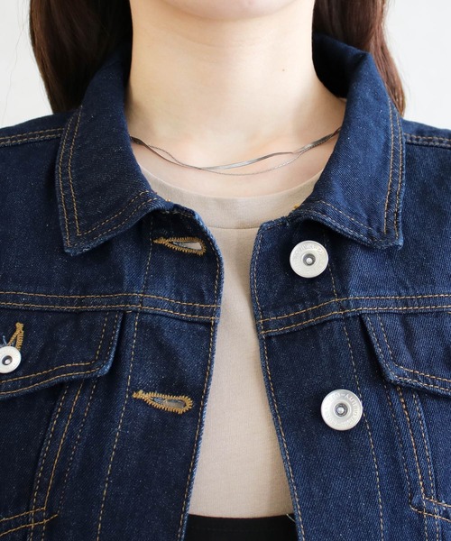 Social GIRL（ソーシャルガール）の「【SL】【it】【Social GIRL】ショート丈Gジャン（デニムジャケット・レディース・ネイビー・M）」の11枚目の写真