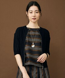 ストライプパターンジップ ニット