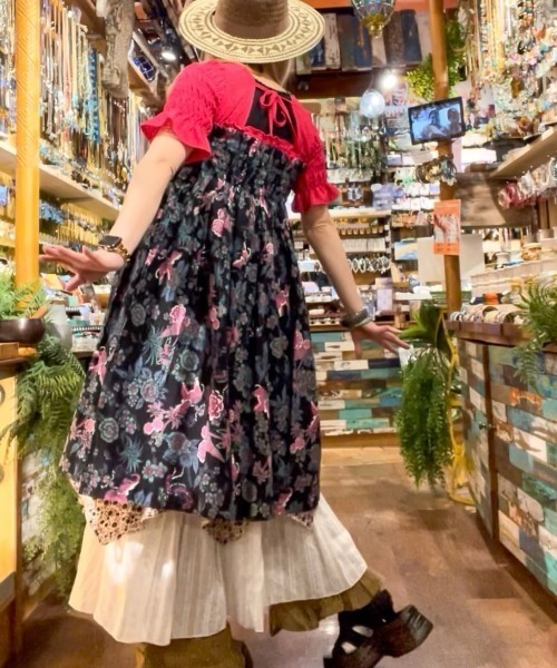 チャイハネ（チャイハネ）の「【チャイハネ】レチョリトップス（Tシャツ/カットソー・レディース・ピンク/ホワイト/ブルー・FREE）」の8枚目の写真