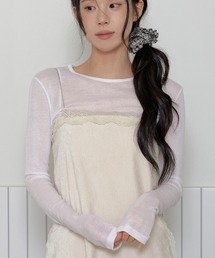 【レイヤードコーデにおすすめ】ベーシックテンセルラップラウンドルーズ長袖レイヤードTシャツカットソー