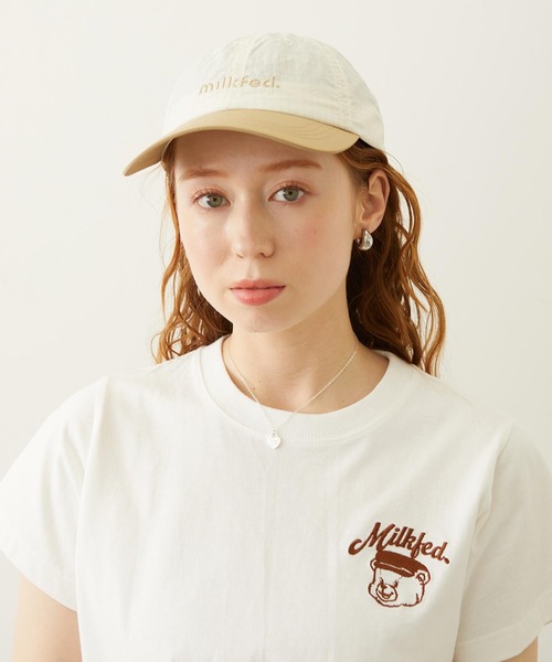 MILKFED.(ミルクフェド)の「CUT OUT LOGO PLAID NYLON CAP(キャップ・レディース・ライトブルー/オフホワイト/チャコール・ONE SIZE)」の11枚目の写真