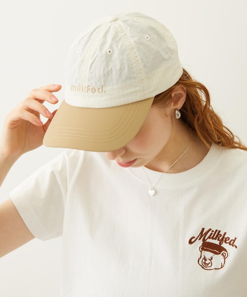 MILKFED.(ミルクフェド)の「CUT OUT LOGO PLAID NYLON CAP(キャップ・レディース・ライトブルー/オフホワイト/チャコール・ONE SIZE)」の12枚目の写真