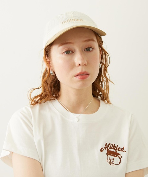 MILKFED.(ミルクフェド)の「CUT OUT LOGO PLAID NYLON CAP(キャップ・レディース・ライトブルー/オフホワイト/チャコール・ONE SIZE)」の13枚目の写真
