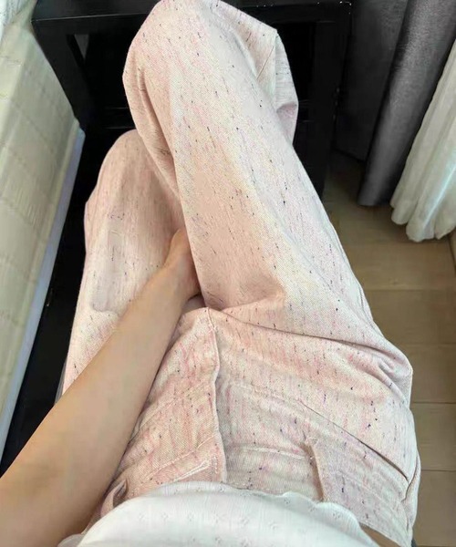 WEGO(ウィゴー)の「リボン刺繍ワイドデニム(デニムパンツ・レディース・ライトピンク・MEDIUM/LARGE)」の13枚目の写真
