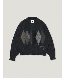 elephant TRIBAL fabrics（エレファントトライバルファブリックス）の「elephant TRIBAL fabrics Leather Argyle Zip Knit（ニット/セーター）」