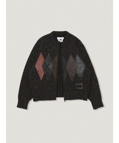 elephant TRIBAL fabrics（エレファントトライバルファブリックス）の「elephant TRIBAL fabrics Leather Argyle Zip Knit（ニット/セーター・メンズ・ブラウン/ブラック/グレー・2/1）」の15枚目の写真