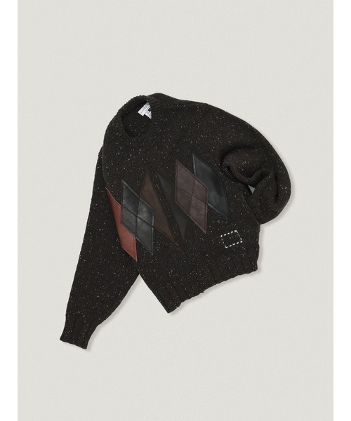 elephant TRIBAL fabrics（エレファントトライバルファブリックス）の「elephant TRIBAL fabrics Leather Argyle Zip Knit（ニット/セーター・メンズ・ブラウン/ブラック/グレー・2/1）」の16枚目の写真