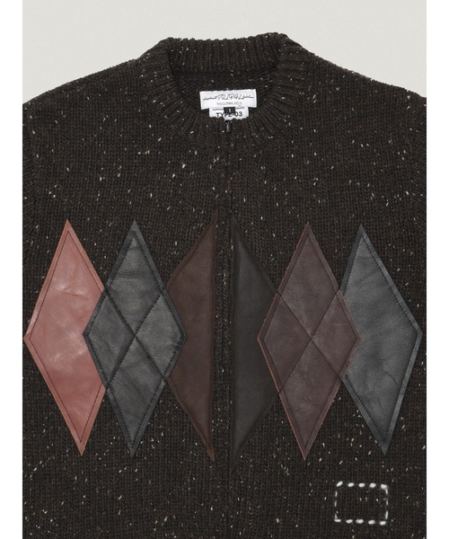 elephant TRIBAL fabrics（エレファントトライバルファブリックス）の「elephant TRIBAL fabrics Leather Argyle Zip Knit（ニット/セーター・メンズ・ブラウン/ブラック/グレー・2/1）」の17枚目の写真