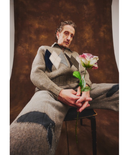 elephant TRIBAL fabrics（エレファントトライバルファブリックス）の「elephant TRIBAL fabrics Leather Argyle Zip Knit（ニット/セーター・メンズ・ブラウン/ブラック/グレー・2/1）」の4枚目の写真