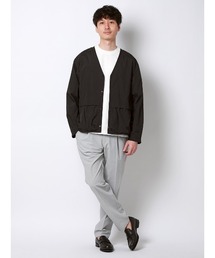 FLAT（フラット）の「FLAT Vカラーアウター ウォッシャブル UVカット 軽量 ナイロンワッシャー 無地（その他アウター）」