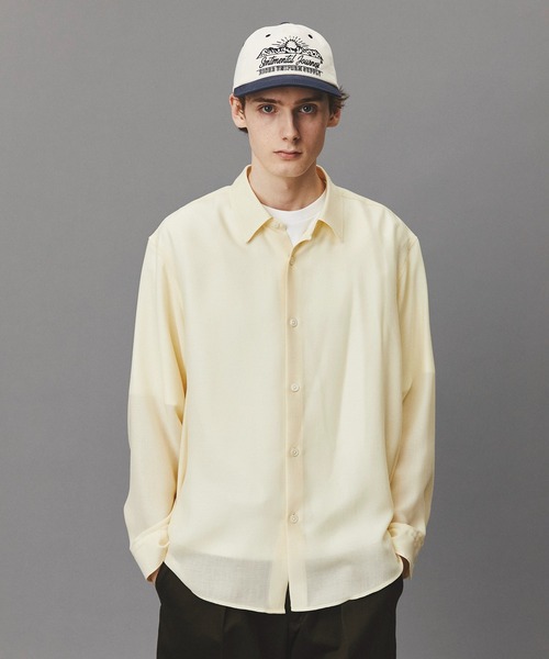 PUBLIC TOKYO（パブリックトウキョウ）の「ウールビエラウォッシャブルシャツ  /オフィスカジュアル/通勤/春服（シャツ/ブラウス・メンズ・ネイビー/ダークグレー/アイボリー・2/1）」の3枚目の写真