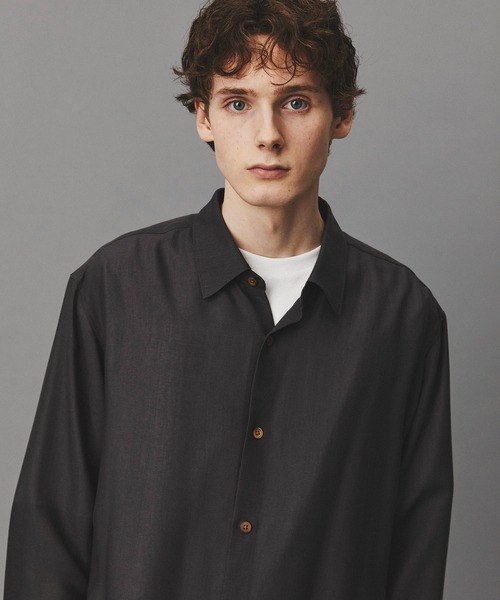 PUBLIC TOKYO（パブリックトウキョウ）の「ウールビエラウォッシャブルシャツ  /オフィスカジュアル/通勤/春服（シャツ/ブラウス・メンズ・ネイビー/ダークグレー/アイボリー・2/1）」の2枚目の写真