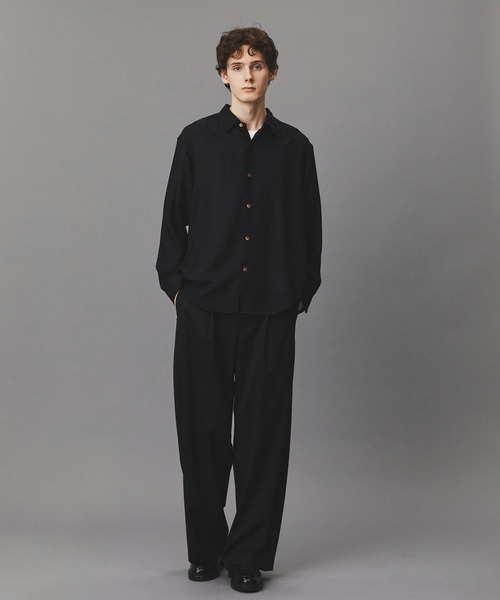 PUBLIC TOKYO（パブリックトウキョウ）の「ウールビエラウォッシャブルシャツ  /オフィスカジュアル/通勤/春服（シャツ/ブラウス・メンズ・ネイビー/ダークグレー/アイボリー・2/1）」の10枚目の写真