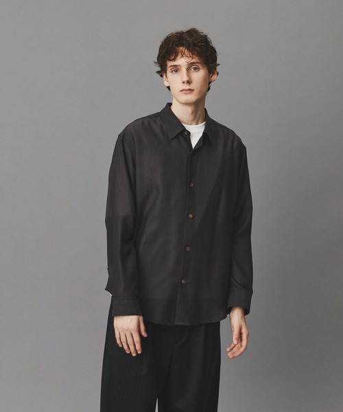 PUBLIC TOKYO（パブリックトウキョウ）の「ウールビエラウォッシャブルシャツ  /オフィスカジュアル/通勤/春服（シャツ/ブラウス・メンズ・ネイビー/ダークグレー/アイボリー・2/1）」の13枚目の写真