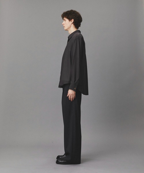 PUBLIC TOKYO（パブリックトウキョウ）の「ウールビエラウォッシャブルシャツ  /オフィスカジュアル/通勤/春服（シャツ/ブラウス・メンズ・ネイビー/ダークグレー/アイボリー・2/1）」の22枚目の写真