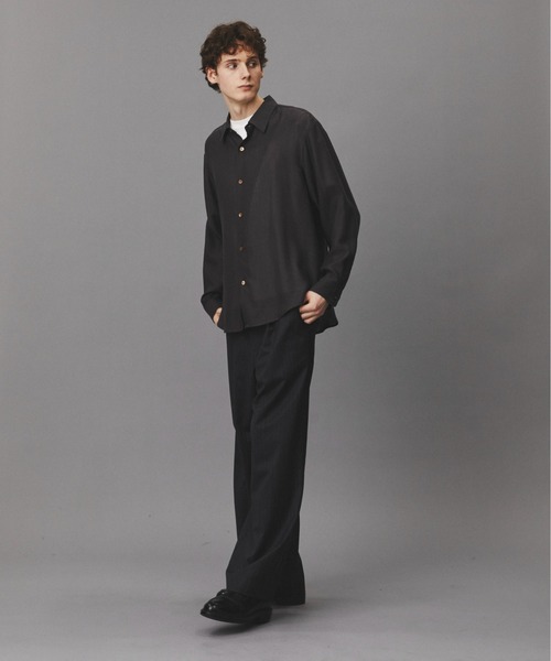 PUBLIC TOKYO（パブリックトウキョウ）の「ウールビエラウォッシャブルシャツ  /オフィスカジュアル/通勤/春服（シャツ/ブラウス・メンズ・ネイビー/ダークグレー/アイボリー・2/1）」の5枚目の写真