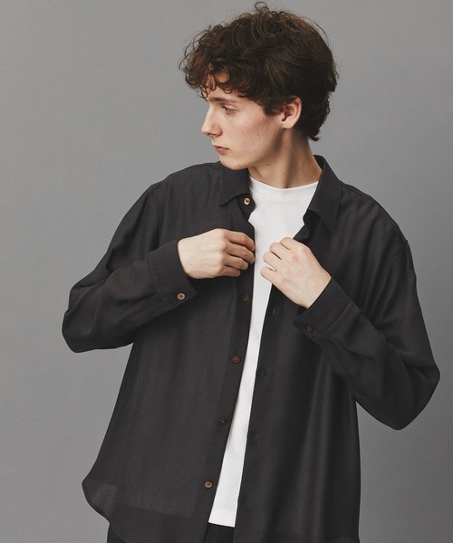 PUBLIC TOKYO（パブリックトウキョウ）の「ウールビエラウォッシャブルシャツ  /オフィスカジュアル/通勤/春服（シャツ/ブラウス・メンズ・ネイビー/ダークグレー/アイボリー・2/1）」の15枚目の写真